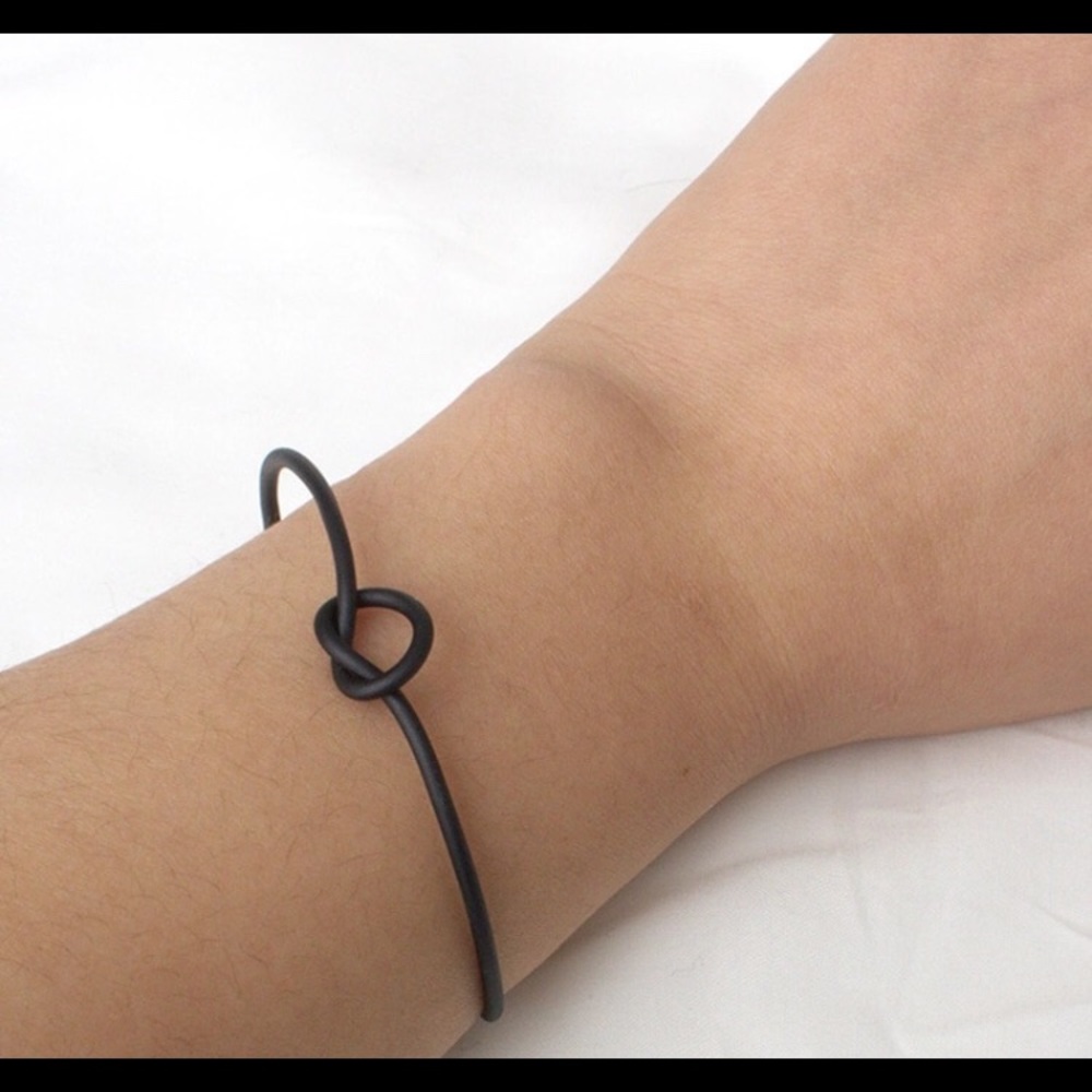 Knot Bangle Bracelet in Black